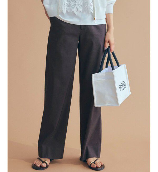 23区「【Oggi5月号掲載/洗える】リネンレーヨンストレッチ ワイド パンツ」|その他|ﾀﾞｰｸﾌﾞ