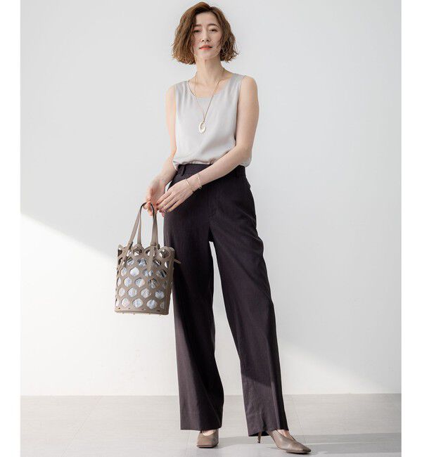 23区「【Oggi5月号掲載/洗える】リネンレーヨンストレッチ ワイド パンツ」|その他|