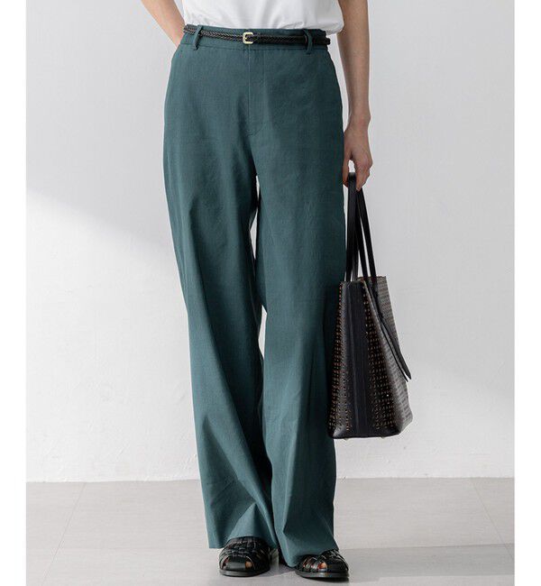 23区「【Oggi5月号掲載/洗える】リネンレーヨンストレッチ ワイド パンツ」|その他|ﾀﾞｰｸｸﾞ