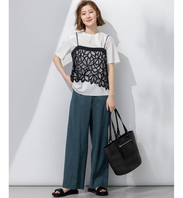 23区「【Oggi5月号掲載/洗える】リネンレーヨンストレッチ ワイド パンツ」|その他|