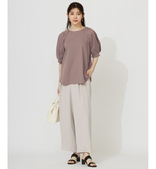 ANY SIS「【接触冷感・UVケア】着映えタックスリーブ カットソー」|Tシャツ・カットソー|