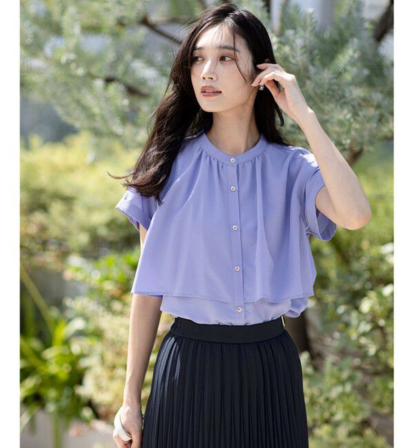 any SiS「【洗える】バンドカラーレイヤード ブラウス」|シャツ・ブラウス|