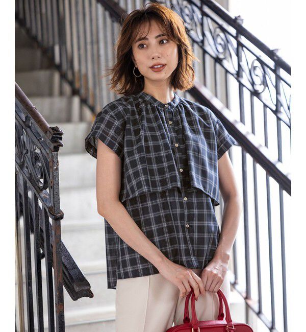 any SiS「【洗える】バンドカラーレイヤード ブラウス」|シャツ・ブラウス|ﾈｲﾋﾞｰﾁ