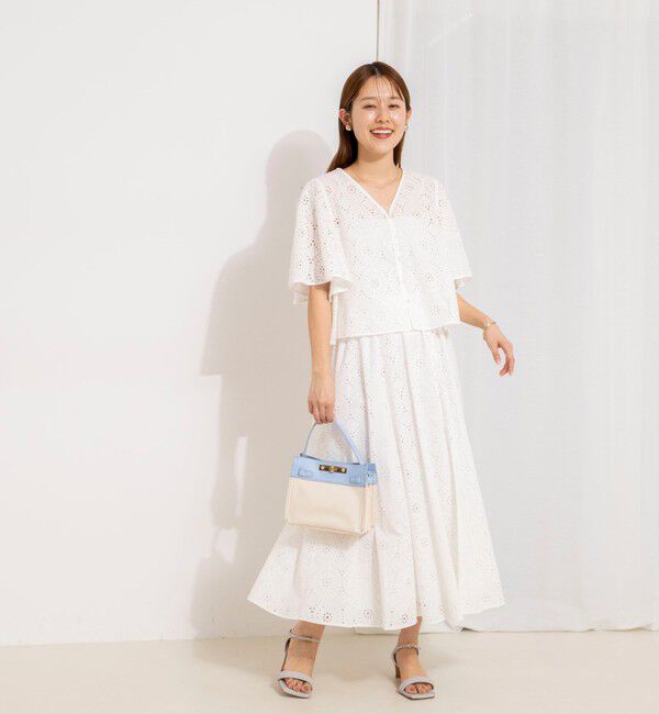 NOLLEY'S「《セットアップ対応》ウォッシャブルフレアスリーブレースブラウス」|シャツ・ブラウス|