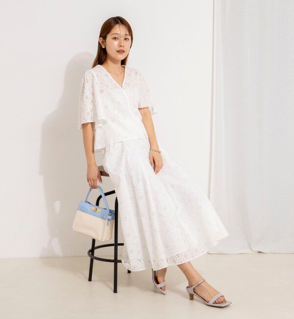 NOLLEY'S「《セットアップ対応》ウォッシャブルフレアスリーブレースブラウス」|シャツ・ブラウス|