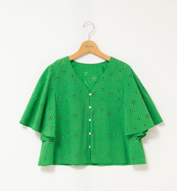 NOLLEY'S「《セットアップ対応》ウォッシャブルフレアスリーブレースブラウス」|シャツ・ブラウス|