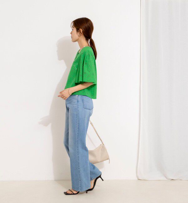 NOLLEY'S「《セットアップ対応》ウォッシャブルフレアスリーブレースブラウス」|シャツ・ブラウス|