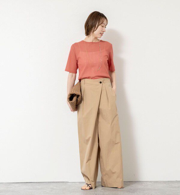 NOLLEY'S「ウォッシャブルコットンチュールバックヘンリー2WAYプルオーバー」|Tシャツ・カットソー|