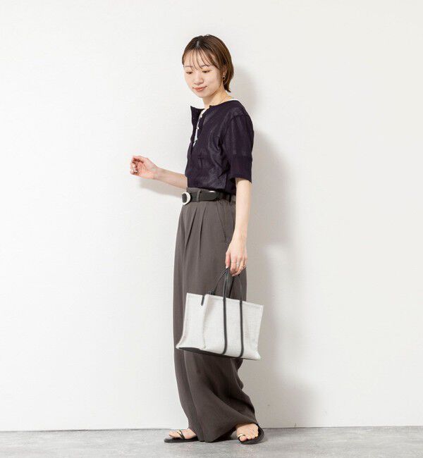 NOLLEY'S「ウォッシャブルコットンチュールバックヘンリー2WAYプルオーバー」|Tシャツ・カットソー|