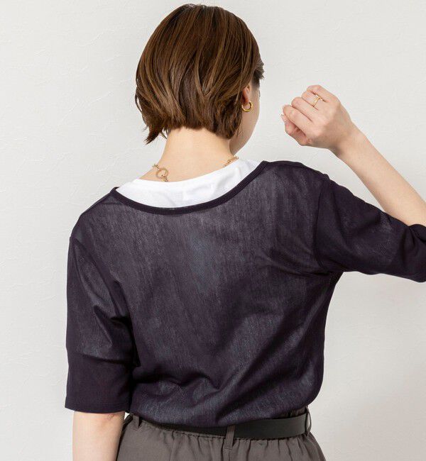 NOLLEY'S「ウォッシャブルコットンチュールバックヘンリー2WAYプルオーバー」|Tシャツ・カットソー|