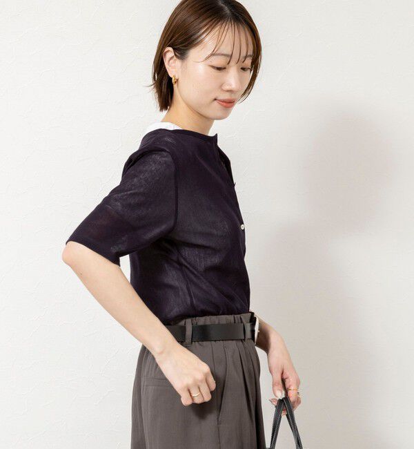 NOLLEY'S「ウォッシャブルコットンチュールバックヘンリー2WAYプルオーバー」|Tシャツ・カットソー|