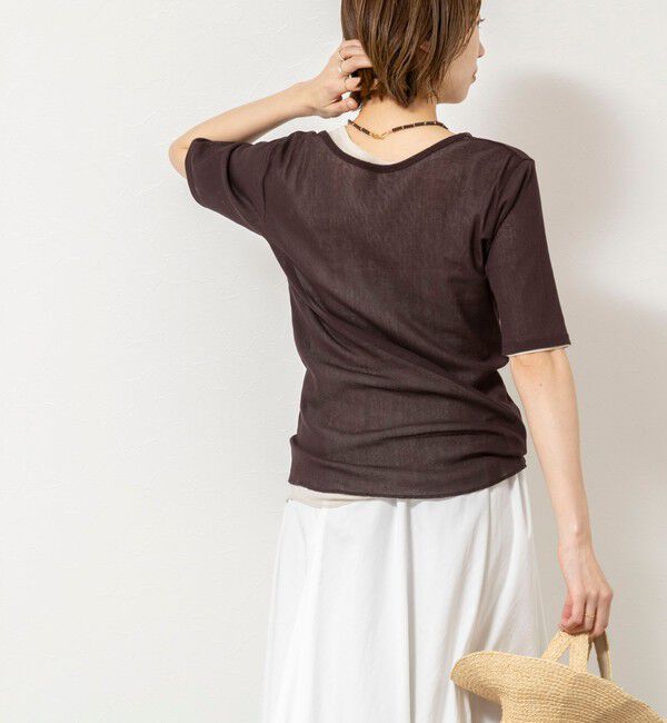 NOLLEY'S「ウォッシャブルコットンチュールバックヘンリー2WAYプルオーバー」|Tシャツ・カットソー|