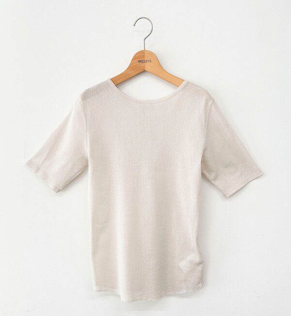 NOLLEY'S「ウォッシャブルコットンチュールバックヘンリー2WAYプルオーバー」|Tシャツ・カットソー|ベージュ