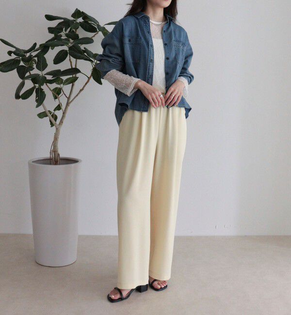 fredy emue「シアーデニムクロップドシャツ」|シャツ・ブラウス|