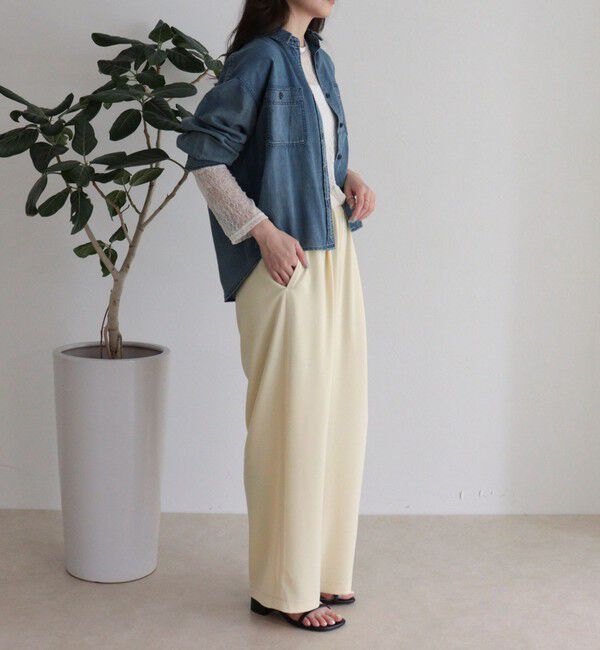 fredy emue「シアーデニムクロップドシャツ」|シャツ・ブラウス|