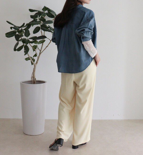 fredy emue「シアーデニムクロップドシャツ」|シャツ・ブラウス|