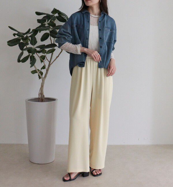 fredy emue「シアーデニムクロップドシャツ」|シャツ・ブラウス|