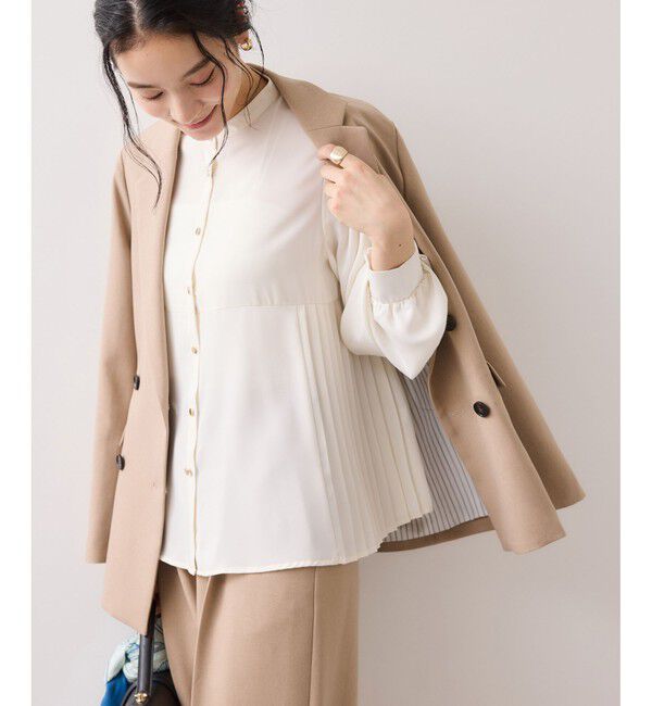 VIS「【WEB限定】サイドプリーツブラウス」|シャツ・ブラウス|