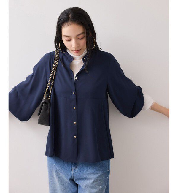 VIS「【WEB限定】サイドプリーツブラウス」|シャツ・ブラウス|