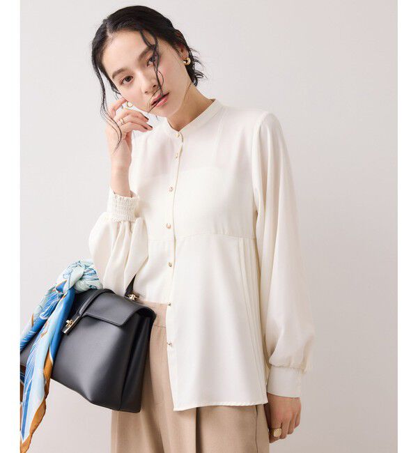 VIS「【WEB限定】サイドプリーツブラウス」|シャツ・ブラウス|