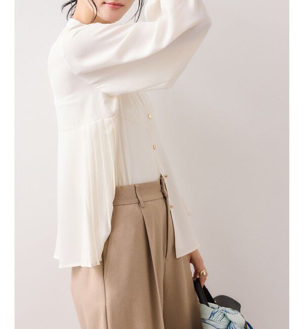 VIS「【WEB限定】サイドプリーツブラウス」|シャツ・ブラウス|