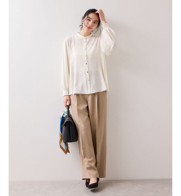 VIS「【WEB限定】サイドプリーツブラウス」|シャツ・ブラウス|