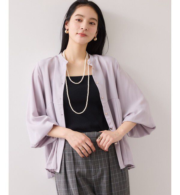 VIS「【WEB限定】サイドプリーツブラウス」|シャツ・ブラウス|