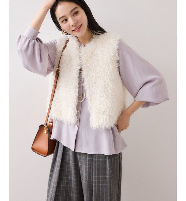 VIS「【WEB限定】サイドプリーツブラウス」|シャツ・ブラウス|