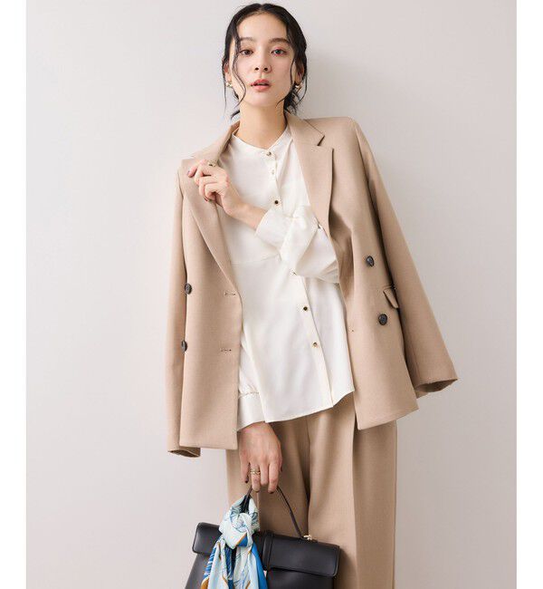 VIS「【WEB限定】サイドプリーツブラウス」|シャツ・ブラウス|オフホワイト(15)