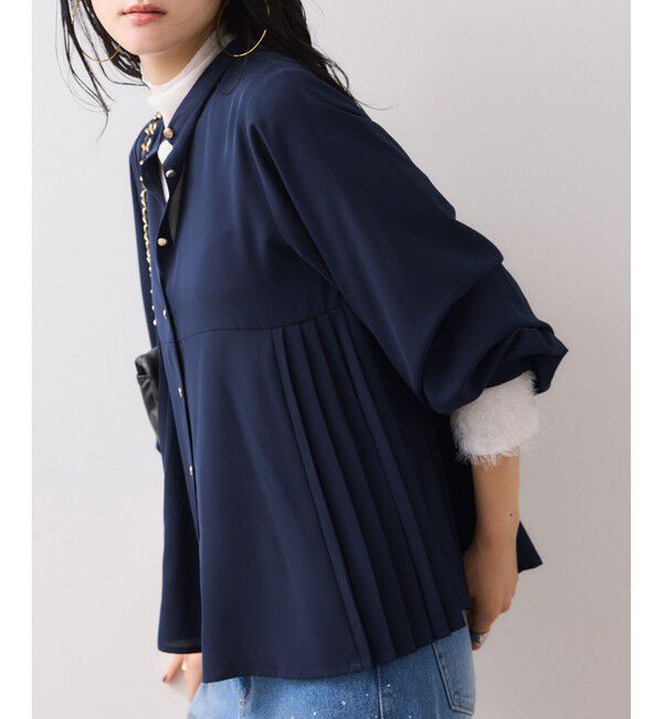 VIS「【WEB限定】サイドプリーツブラウス」|シャツ・ブラウス|