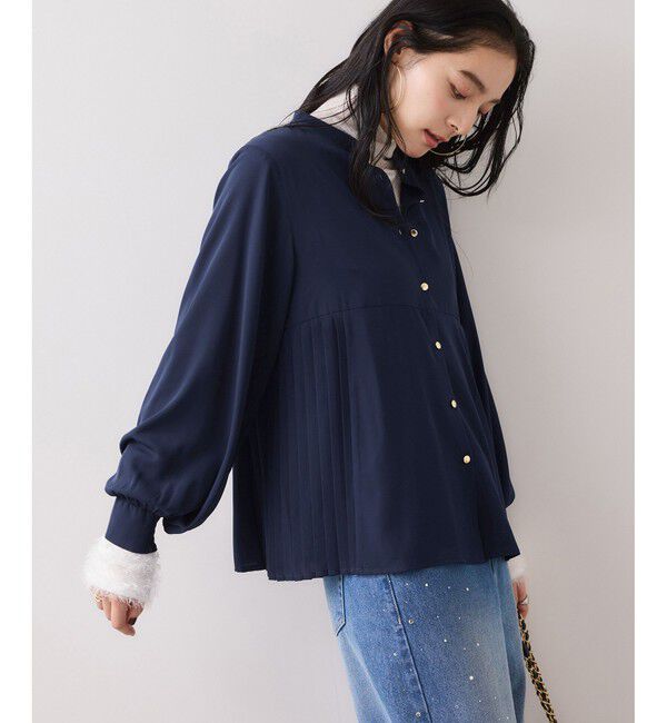 VIS「【WEB限定】サイドプリーツブラウス」|シャツ・ブラウス|