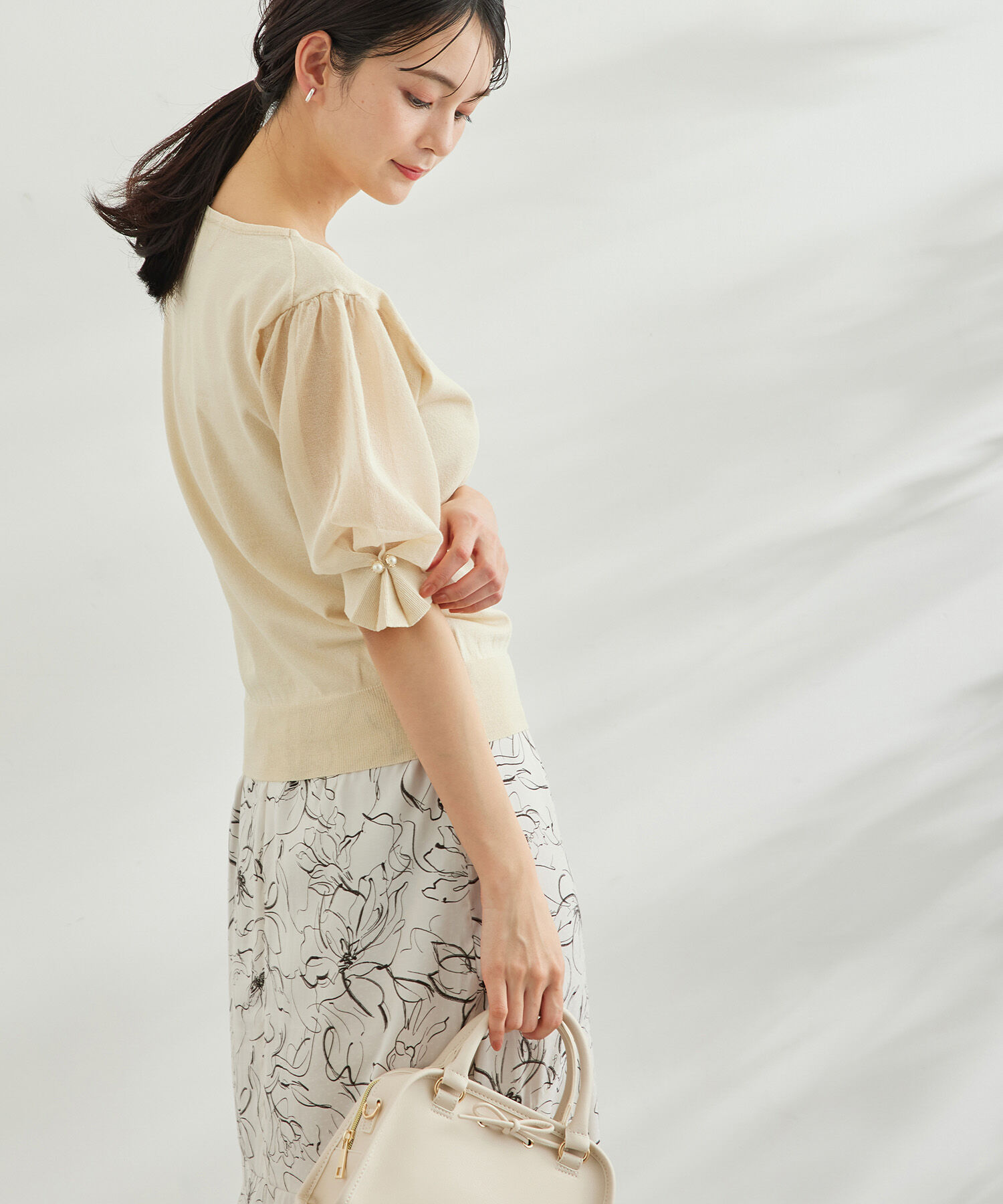 Rope&rsquo;Picnic「袖シアーニットプルオーバー」|ニット・セーター|