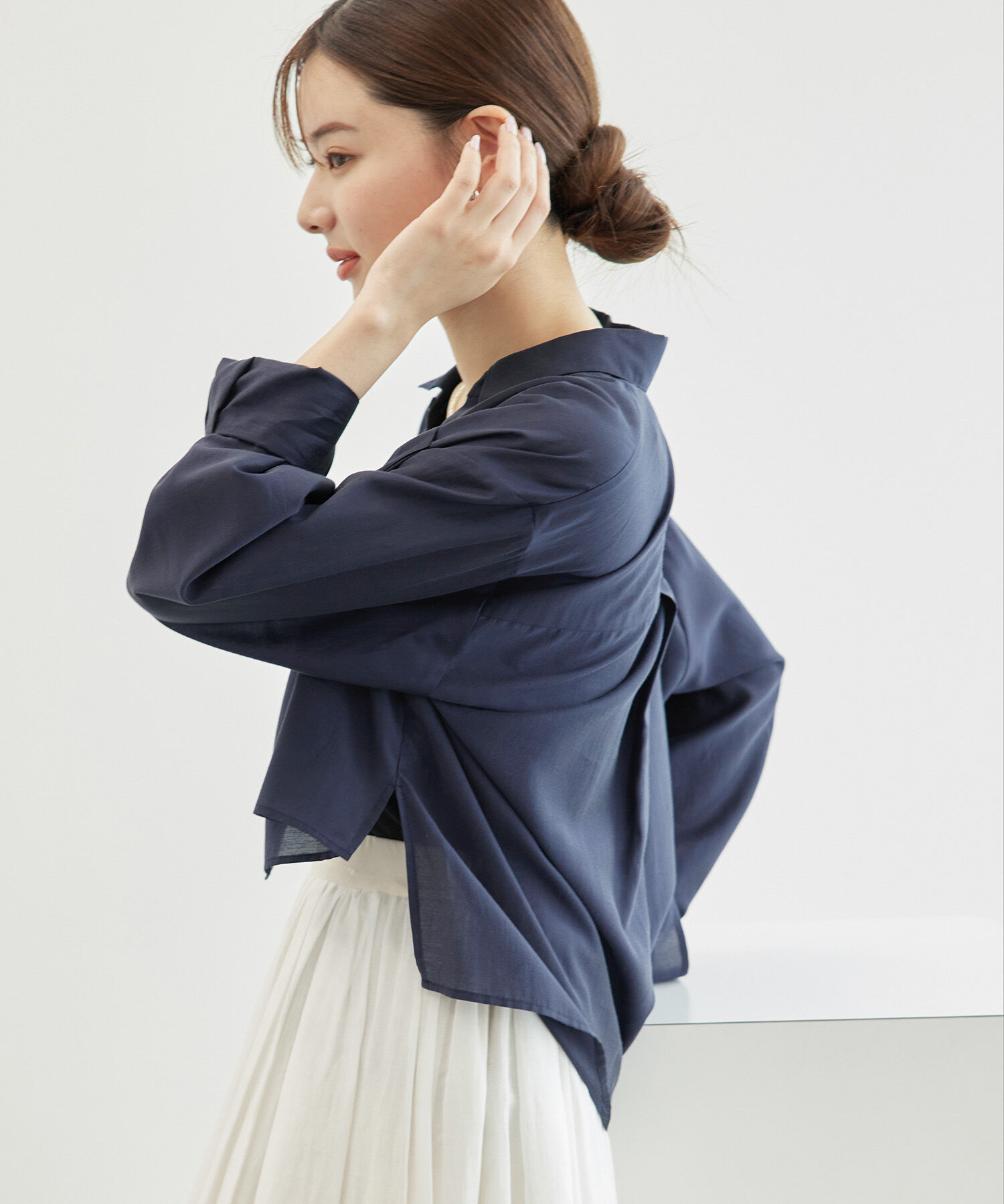 Rope&rsquo;Picnic「【ご好評につき追加生産・新色追加】クロップドシアーシャツ」|シャツ・ブラウス|