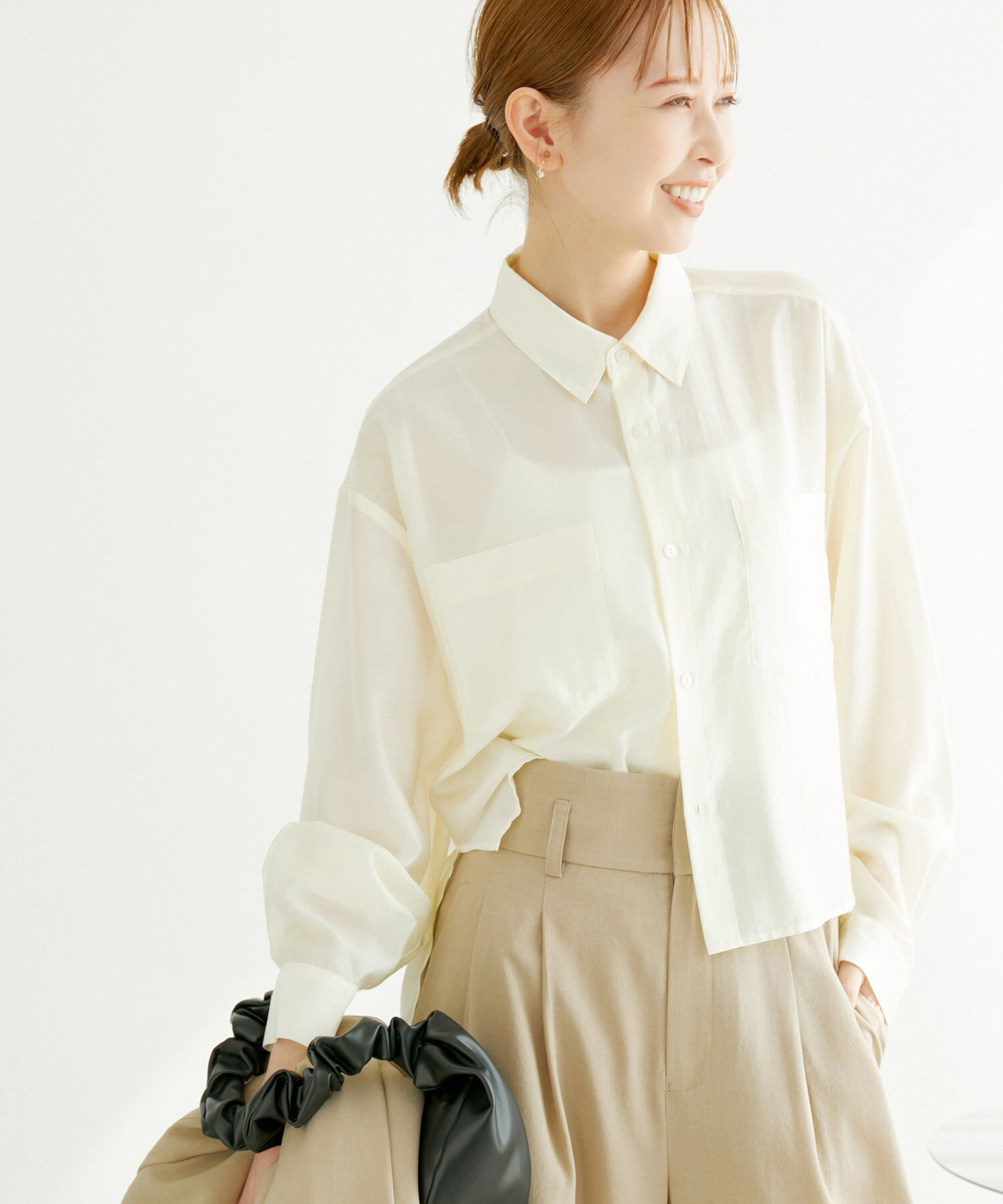 Rope&rsquo;Picnic「【ご好評につき追加生産・新色追加】クロップドシアーシャツ」|シャツ・ブラウス|