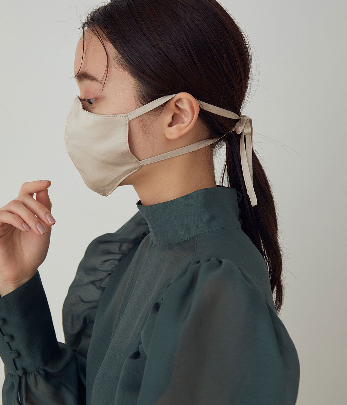 ADAM ET ROPE'「【WEB限定】シルクフォルムリボンマスク」|その他|