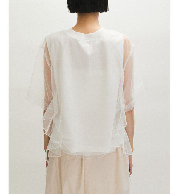 ADAM ET ROPE'「【サステナブル】・【定番人気】ギャザーチュールトップス」|Tシャツ・カットソー|