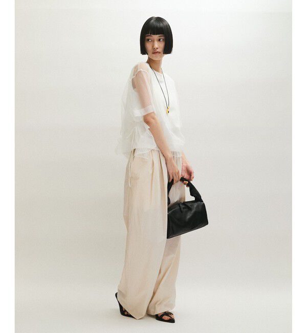 ADAM ET ROPE'「【サステナブル】・【定番人気】ギャザーチュールトップス」|Tシャツ・カットソー|