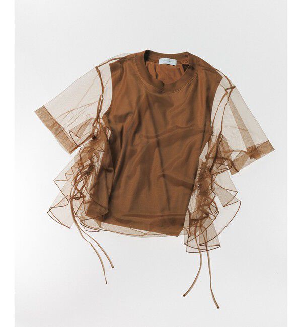 ADAM ET ROPE'「【サステナブル】・【定番人気】ギャザーチュールトップス」|Tシャツ・カットソー|