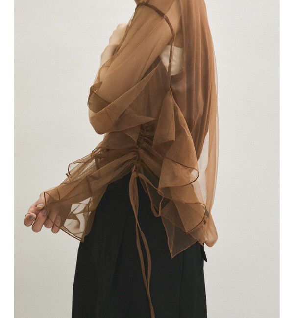 ADAM ET ROPE'「【サステナブル】・【定番人気】ギャザーチュールトップス」|Tシャツ・カットソー|