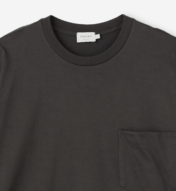 handvaerk「handvaerk | 60/2 クルーネックビッグポケットTシャツ SOLID MEN」|Tシャツ・カットソー|