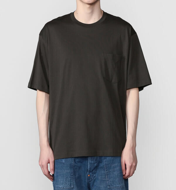 handvaerk「handvaerk | 60/2 クルーネックビッグポケットTシャツ SOLID MEN」|Tシャツ・カットソー|