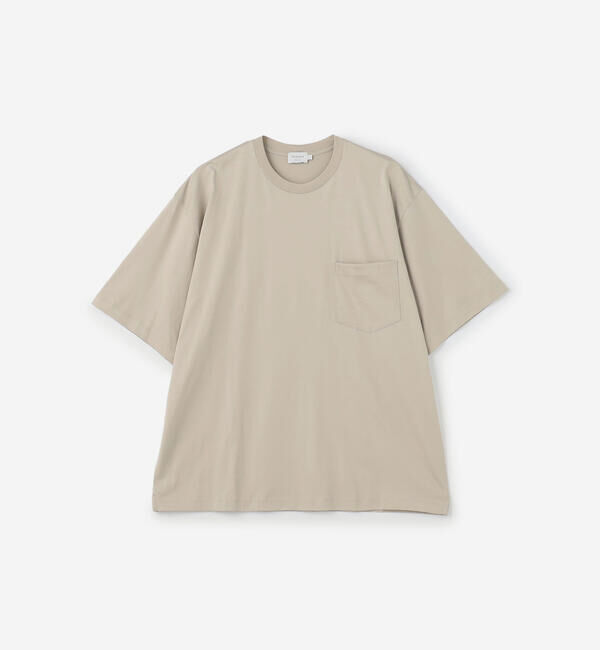 handvaerk「handvaerk | 60/2 クルーネックビッグポケットTシャツ SOLID MEN」|Tシャツ・カットソー|WHITE系1