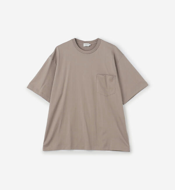 handvaerk「handvaerk | 60/2 クルーネックビッグポケットTシャツ SOLID MEN」|Tシャツ・カットソー|BROWN系1