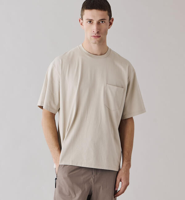 handvaerk「handvaerk | 60/2 クルーネックビッグポケットTシャツ SOLID MEN」|Tシャツ・カットソー|