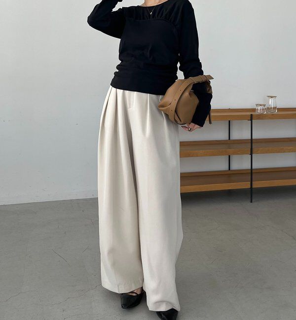  「ベア切替ギャザーT」|Tシャツ・カットソー|