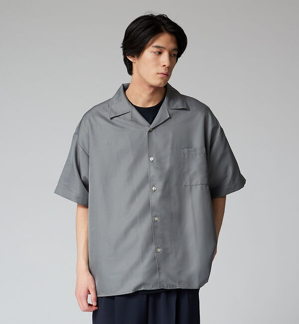 ABAHOUSE「スーベニア バック刺繍 オーバーサイズ オープンカラーシャツ」|シャツ・ブラウス|