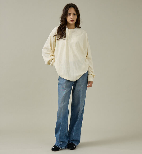 ABAHOUSE「【SEABEES / シービーズ】ピグメント サーマル L/S ヘンリーネック」|Tシャツ・カットソー|