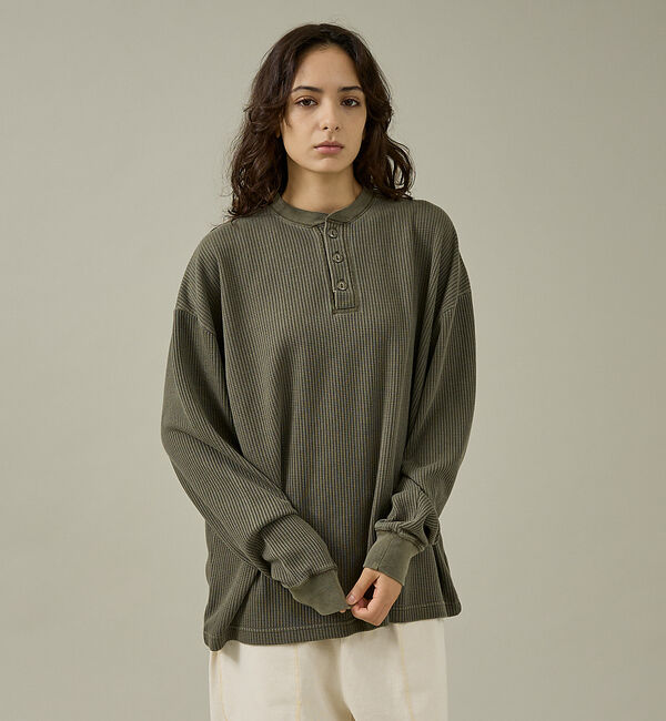 ABAHOUSE「【SEABEES / シービーズ】ピグメント サーマル L/S ヘンリーネック」|Tシャツ・カットソー|