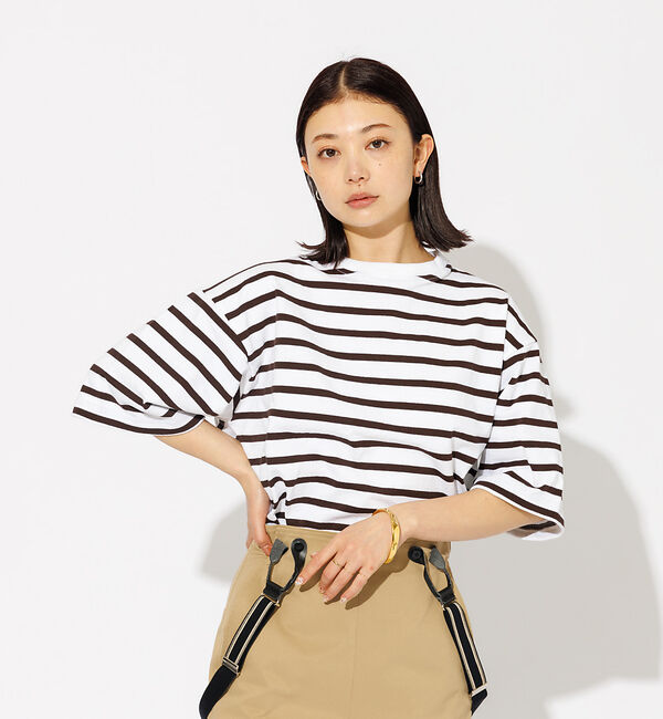 Rouge vif「【BARBARIAN/バーバリアン】ボーダーTシャツ / ビッグシルエット /」|Tシャツ・カットソー|