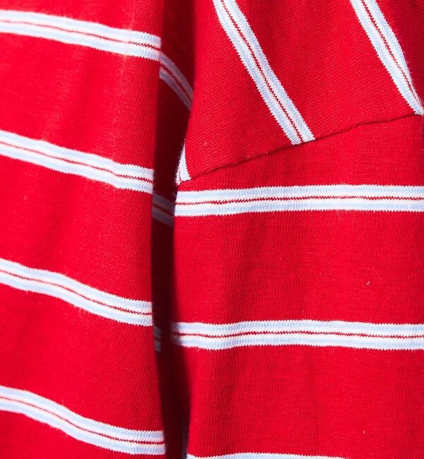 Rouge vif「【Le Melange/ル・メランジュ】マルチボーダーTee/8分袖/クルーネッ」|Tシャツ・カットソー|